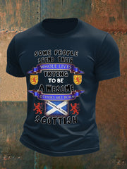 Men's Scotland United Kingdom Imitation Cotton Short-Sleeved Printed T-shirt