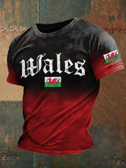 Men's Welsh Print Casual T-shirt