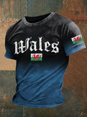 Men's Welsh Print Casual T-shirt