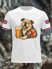 Men's Vintage England Flag Casual Printed T-shirt
