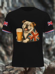 Men's Vintage England Flag Casual Printed T-shirt