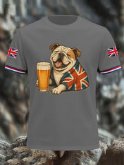 Men's Vintage England Flag Casual Printed T-shirt