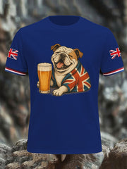 Men's Vintage England Flag Casual Printed T-shirt