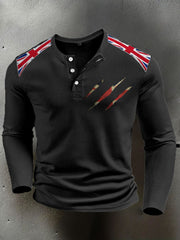 Men's UK Flag Printed Casual Tops