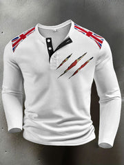 Men's UK Flag Printed Casual Tops