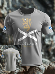 Men's Scotland Flag Proud The Brave Printed T-shirt