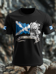 Men's Scotland Flag Proud The Brave Printed T-shirt