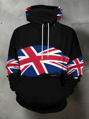 Men's UK Flag Print Casual Pocket Hoodie