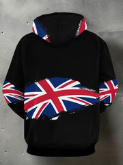 Men's UK Flag Print Casual Pocket Hoodie