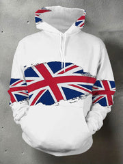 Men's UK Flag Print Casual Pocket Hoodie