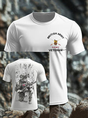 Men's British Veteran imitation cotton short-sleeved T-shirt