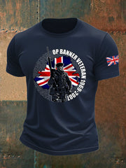 Men's British imitation cotton short-sleeved T-shirt