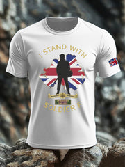 Men's British Veteran imitation cotton short-sleeved T-shirt