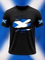 Men's Scotland Flag Proud The Brave Printed Casual Short Sleeve T-shirt