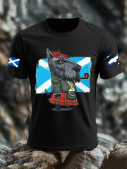 Men's Scottish Flag Scottish Terrier Short Sleeve T-shirt