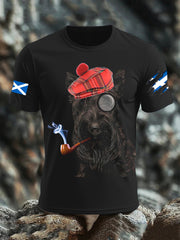 Men's Scottish Flag Scottish Terrier Short Sleeve T-shirt