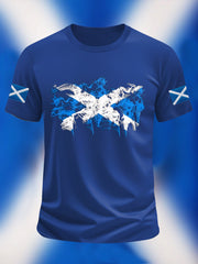 Men's Scotland Flag Proud The Brave Printed Casual Short Sleeve T-shirt