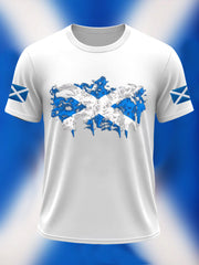 Men's Scotland Flag Proud The Brave Printed Casual Short Sleeve T-shirt