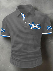 Men's Scotland Flag Proud The Brave Printed Casual Short Sleeve Top
