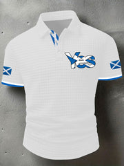 Men's Scotland Flag Proud The Brave Printed Casual Short Sleeve Top