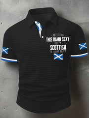 Men's Funny Scottish Scotland Flag I'm Scottish I Can't Help It Printed Casual Short Sleeve Top