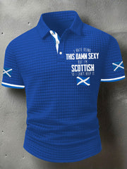 Men's Funny Scottish Scotland Flag I'm Scottish I Can't Help It Printed Casual Short Sleeve Top