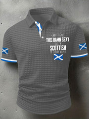Men's Funny Scottish Scotland Flag I'm Scottish I Can't Help It Printed Casual Short Sleeve Top