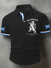 Men's Scotland Flag Proud The Brave Printed Casual Short Sleeve Top