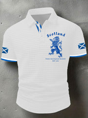 Men's Scotland Flag Proud The Brave Printed Casual Short Sleeve Top
