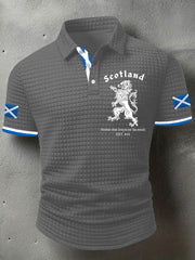 Men's Scotland Flag Proud The Brave Printed Casual Short Sleeve Top