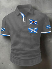 Men's Scotland Flag Proud The Brave Printed Casual Short Sleeve Top