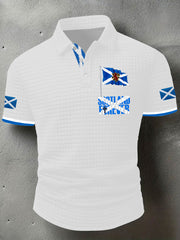 Men's Scotland Flag Proud The Brave Printed Casual Short Sleeve Top