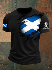 Men's Scotland Flag Proud The Brave Printed Casual Short Sleeve T-shirt
