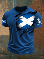 Men's Scotland Flag Proud The Brave Printed Casual Short Sleeve T-shirt