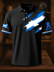 Men's Scotland Flag Proud The Brave Printed Casual Short Sleeve Top