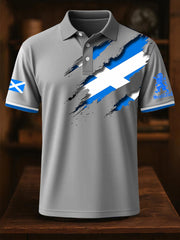 Men's Scotland Flag Proud The Brave Printed Casual Short Sleeve Top