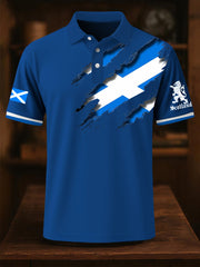 Men's Scotland Flag Proud The Brave Printed Casual Short Sleeve Top