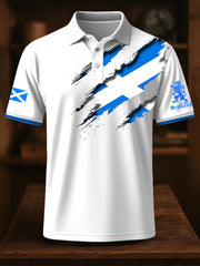 Men's Scotland Flag Proud The Brave Printed Casual Short Sleeve Top