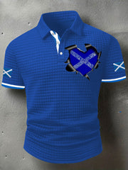 Men's Scotland Flag Proud The Brave Printed Casual Short Sleeve Top
