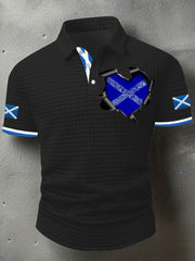 Men's Scotland Flag Proud The Brave Printed Casual Short Sleeve Top