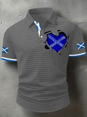 Men's Scotland Flag Proud The Brave Printed Casual Short Sleeve Top