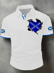 Men's Scotland Flag Proud The Brave Printed Casual Short Sleeve Top