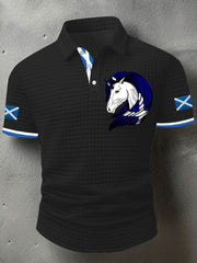 Men's Scotland Flag Proud The Brave Printed Casual Short Sleeve Top