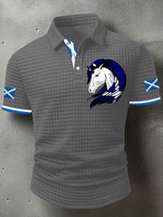 Men's Scotland Flag Proud The Brave Printed Casual Short Sleeve Top