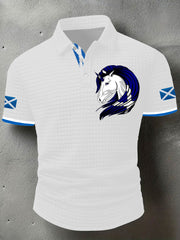 Men's Scotland Flag Proud The Brave Printed Casual Short Sleeve Top