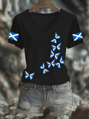 Women's Scottish Butterfly Flag Short Sleeve T-Shirt
