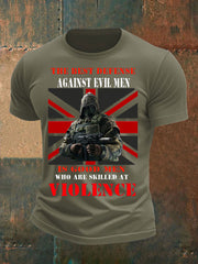 Men's British Veteran imitation cotton short-sleeved T-shirt