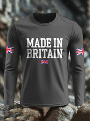 Men's UK Flag Lion Printed Casual Tops