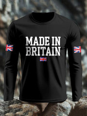 Men's UK Flag Lion Printed Casual Tops