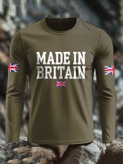 Men's UK Flag Lion Printed Casual Tops